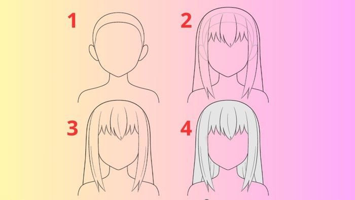Vẽ tóc anime nữ quyến rũ và lôi cuốn.