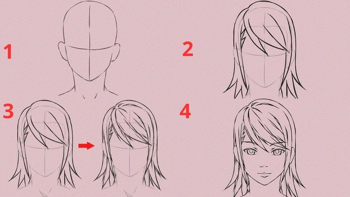 Vẽ tóc anime nữ nhẹ nhàng, dịu dàng