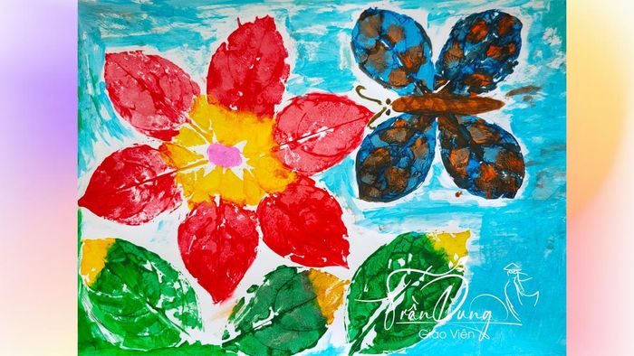 Vẽ tranh bằng lá cây thật dễ thương