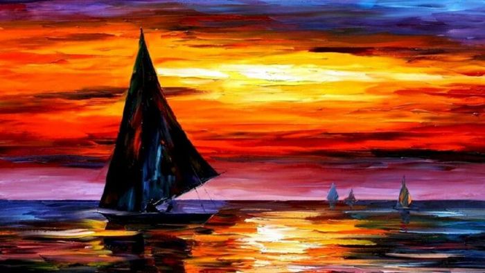 Vẽ tranh hoàng hôn đầy chất thơ mộng.