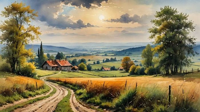 Vẽ tranh hoàng hôn tràn đầy cảm xúc sâu sắc.