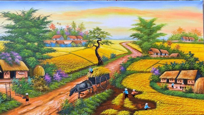 Vẽ tranh hoàng hôn trong trẻo, tinh khiết.