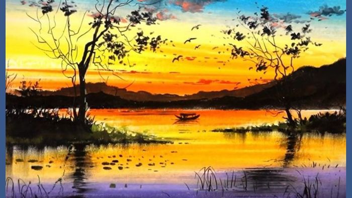 Vẽ tranh hoàng hôn đầy quyến rũ và mê hoặc.