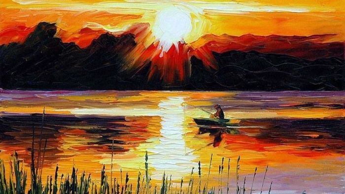 Vẽ tranh hoàng hôn đầy sức hút.