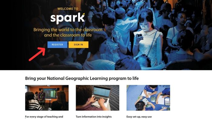 quy trình đăng nhập Spark online cho giáo viên - bước đầu tiên