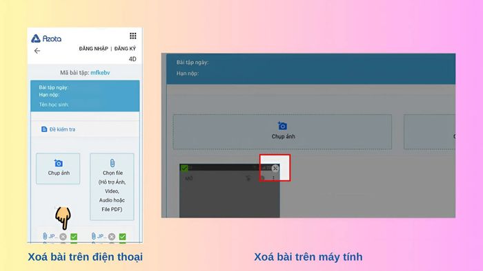 Cách sửa bài đã nộp trên Azota