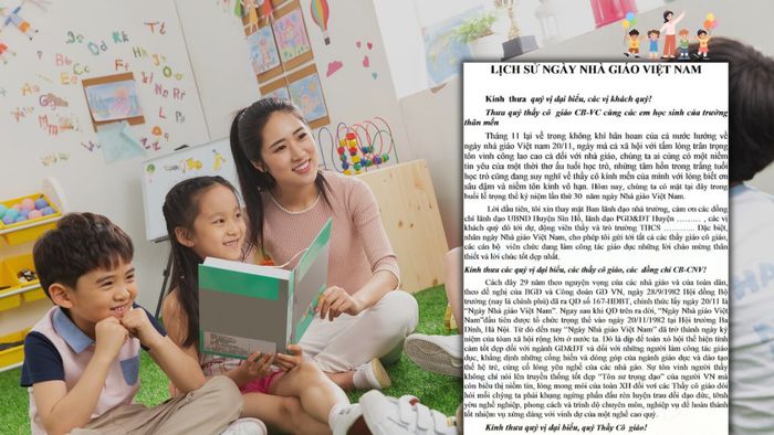 Cấu trúc cơ bản của một bài phát biểu nhân ngày 20/11