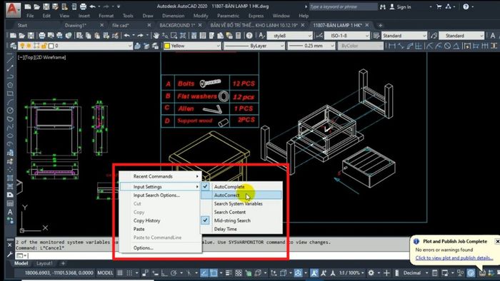 cách bật gợi ý lệnh trong CAD - bước 4