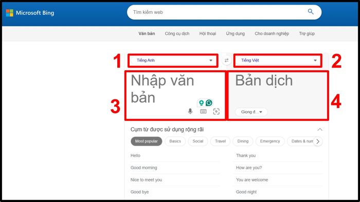 Cách chuyển ngữ từ tiếng Anh sang tiếng Việt trên máy tính bằng Bing Dịch
