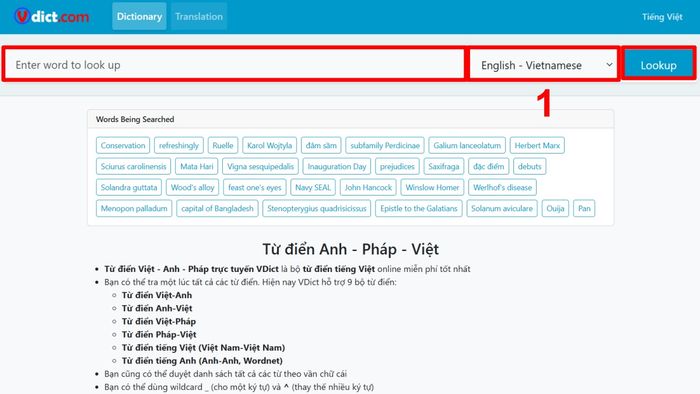 Cách chuyển ngữ từ tiếng Anh sang tiếng Việt trên máy tính bằng Vdict