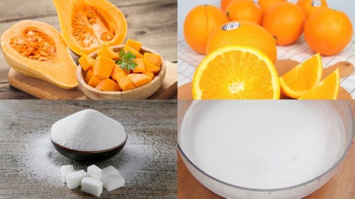 Nguyên liệu để làm mứt bí đỏ khô