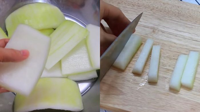 Hướng dẫn làm mứt bí đao mà không cần phèn chua, bắt đầu từ bước 1
