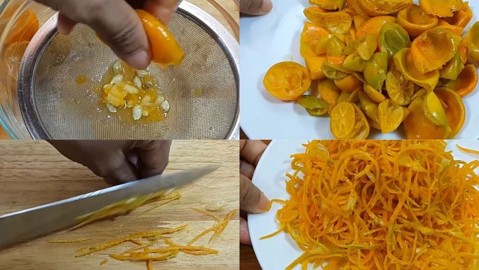 Hướng dẫn làm mứt tắc xắt sợi - Bước 1