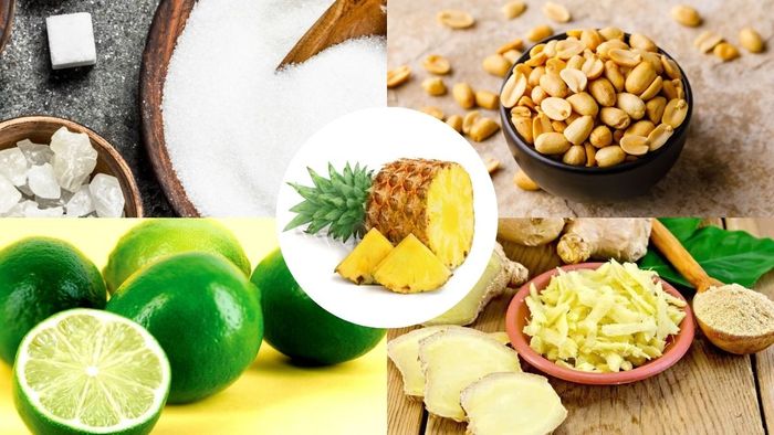 Các nguyên liệu cần chuẩn bị để làm mứt thơm đậu phộng