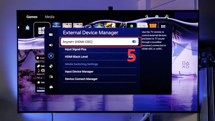 Cách mở HDMI trên tivi Samsung từ 2017 – bước 4