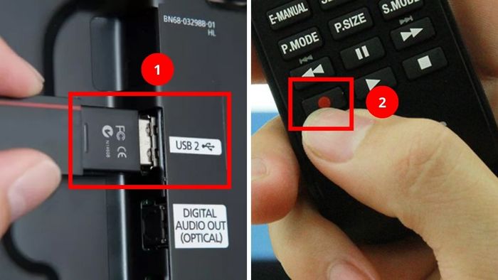 Hướng dẫn sử dụng remote tivi Samsung với nút REC – Bước 1