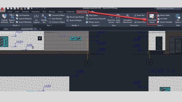Hướng dẫn thay đổi lệnh trong CAD bằng hộp thoại Command Alias Editor - bước 1