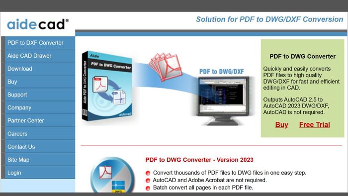 Sử dụng Aide PDF to DXF Converter