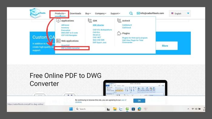 hướng dẫn chuyển file PDF sang CAD bằng CADSoftTools - bước 1