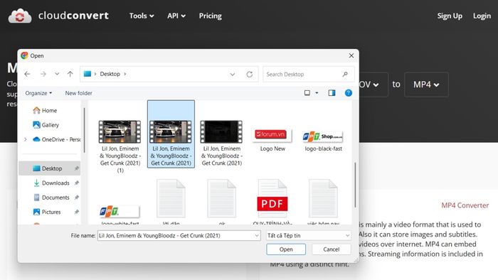 Hướng dẫn chuyển MOV sang MP4 bằng CloudConvert - Bước 2