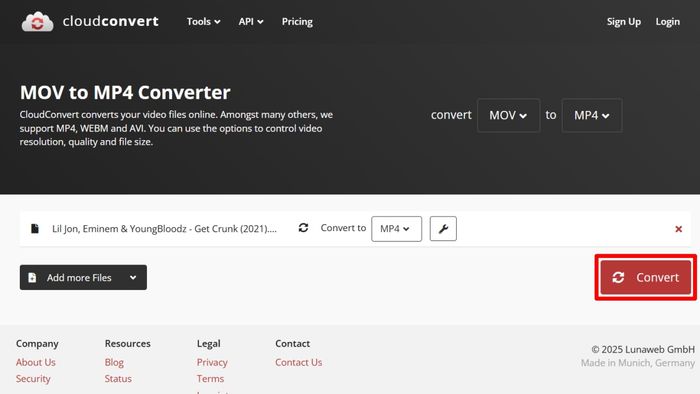 Hướng dẫn chuyển MOV sang MP4 bằng CloudConvert - Bước 3