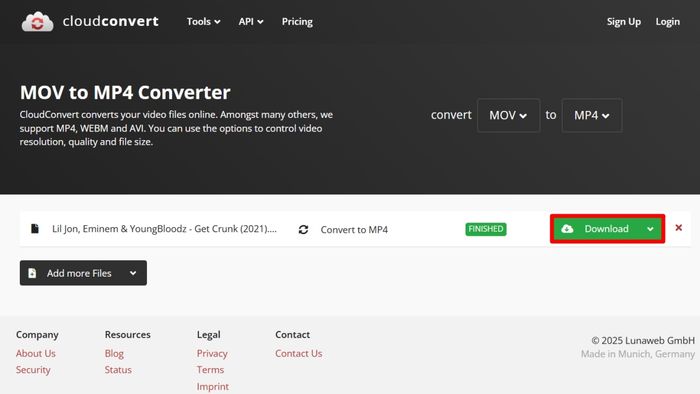 Hướng dẫn chuyển MOV sang MP4 bằng CloudConvert - Bước 4