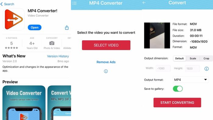 Hướng dẫn chuyển MOV sang MP4 trên điện thoại iOS