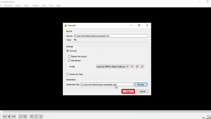 Hướng dẫn chuyển MOV sang MP4 bằng VLC Media Player - Bước 5