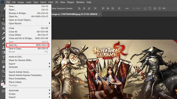 Hướng dẫn chuyển đổi PNG sang JPG bằng Photoshop - Bước 1