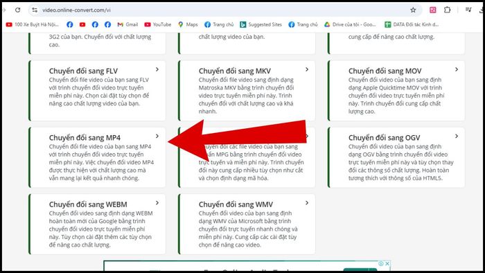 Hướng dẫn chuyển đổi video sang MP4 bằng Video.online-convert - bước 1