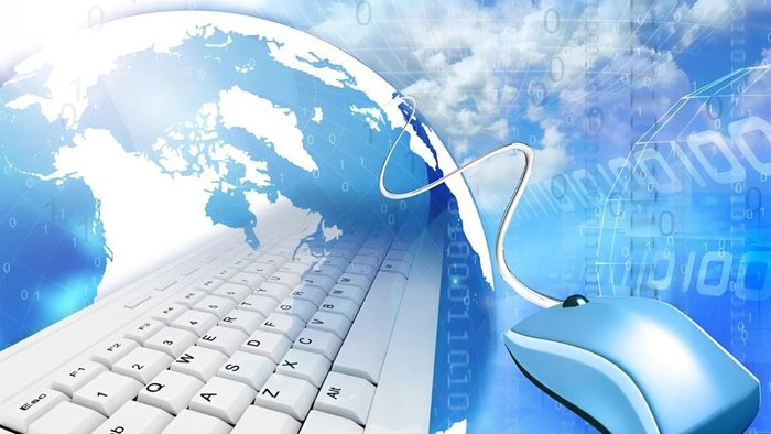 hình nền PowerPoint tin học về thiết bị 4K cao cấp