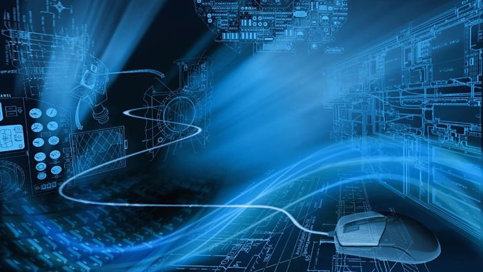 hình nền PowerPoint tin học về những thiết bị mới lạ