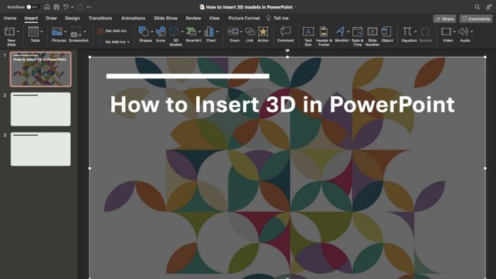 Cách thêm hình nền 3D vào PowerPoint - bước 1