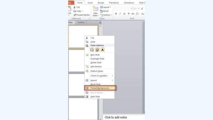 Cách thêm hình nền 3D vào PowerPoint - bước 2