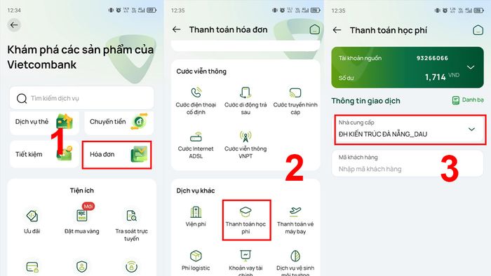 Cách thức đóng học phí tại Đại học Kiến Trúc Đà Nẵng