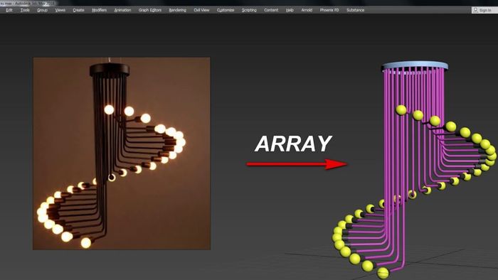 tầm quan trọng của lệnh Array trong 3ds Max