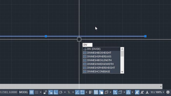 Hướng dẫn chi tiết cách sử dụng lệnh chia đoạn thẳng trong CAD bước 1
