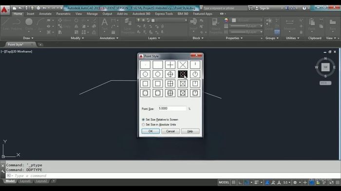 Hướng dẫn cách sử dụng lệnh chia đoạn thẳng trong CAD bước 3