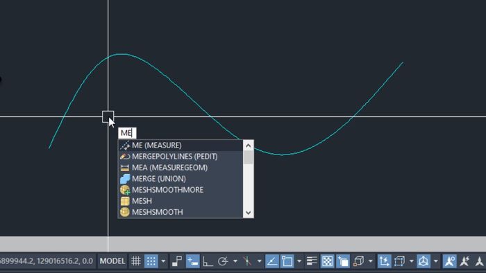 Hướng dẫn sử dụng lệnh ME hoặc MEASURE bước 1