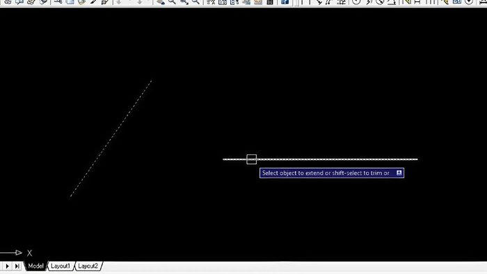 Cách thực hiện lệnh Extend trong CAD