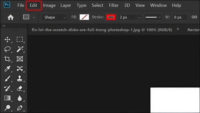 giải quyết lỗi Scratch Disks are Full Photoshop bằng cách thay đổi ổ đĩa - bước 1