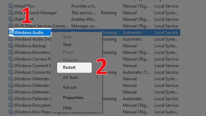 Nhấn Start để sửa lỗi máy tính bị mất âm thanh Win 10