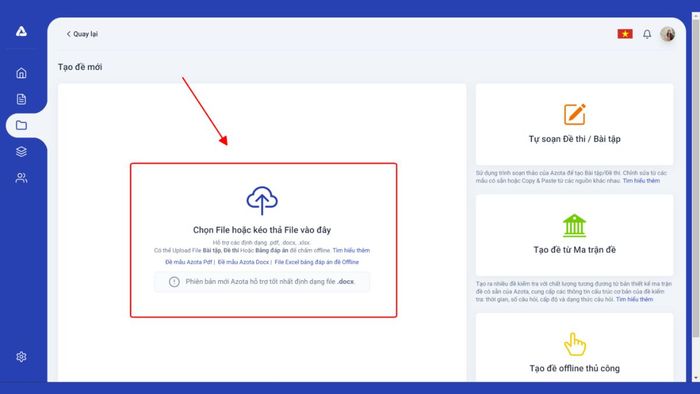 Hướng dẫn tạo đề thi trên Azota từ file Word/PDF - bước thứ ba