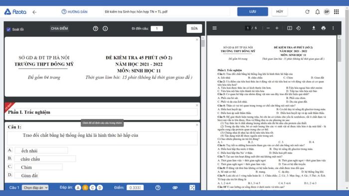 Hướng dẫn tạo đề thi trên Azota từ file Word/PDF - bước thứ năm