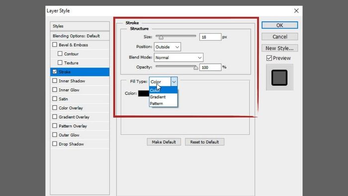 Bước thứ hai trong quy trình tạo viền ảnh với hiệu ứng bằng Photoshop