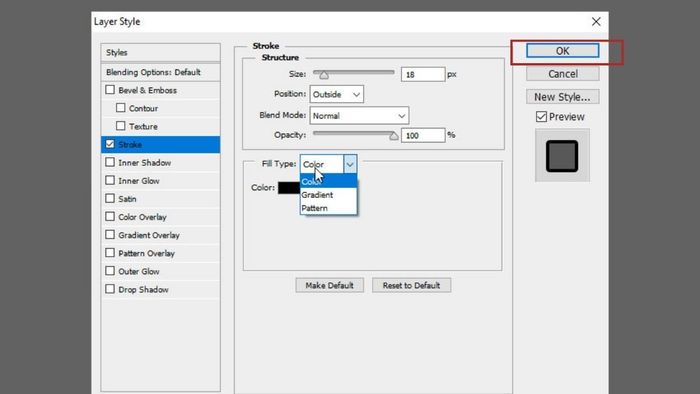 Bước thứ ba trong hướng dẫn tạo viền ảnh với hiệu ứng bằng Photoshop