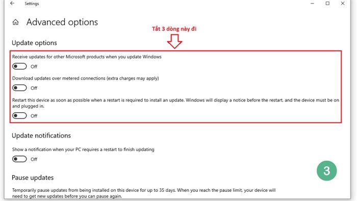 Vô hiệu hóa cập nhật Windows 10 trong phần cài đặt hệ thống