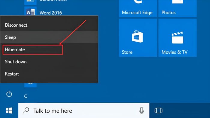tùy chỉnh chế độ ngủ đông (Hibernate)