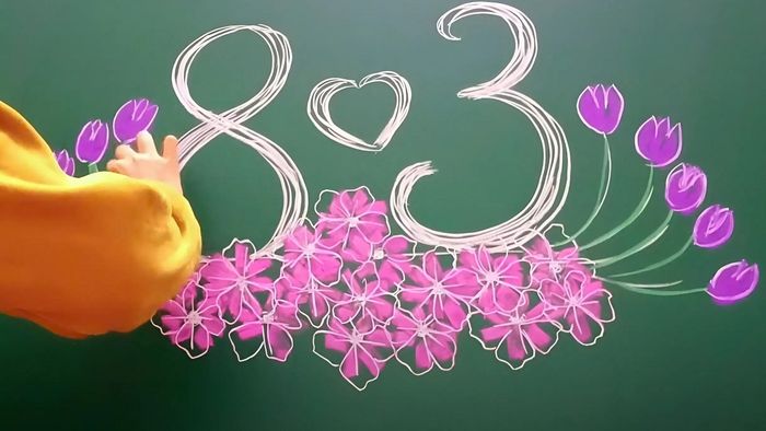 Hướng dẫn trang trí bảng 8/3 đơn giản - bước 3 tiếp theo