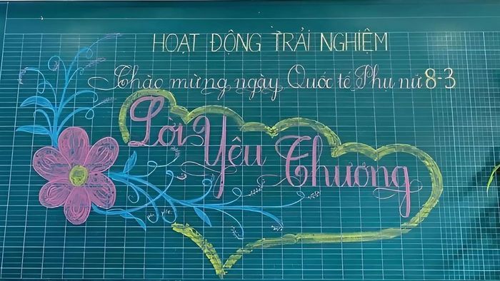 Mẫu trang trí bảng 8/3 đơn giản và dễ làm